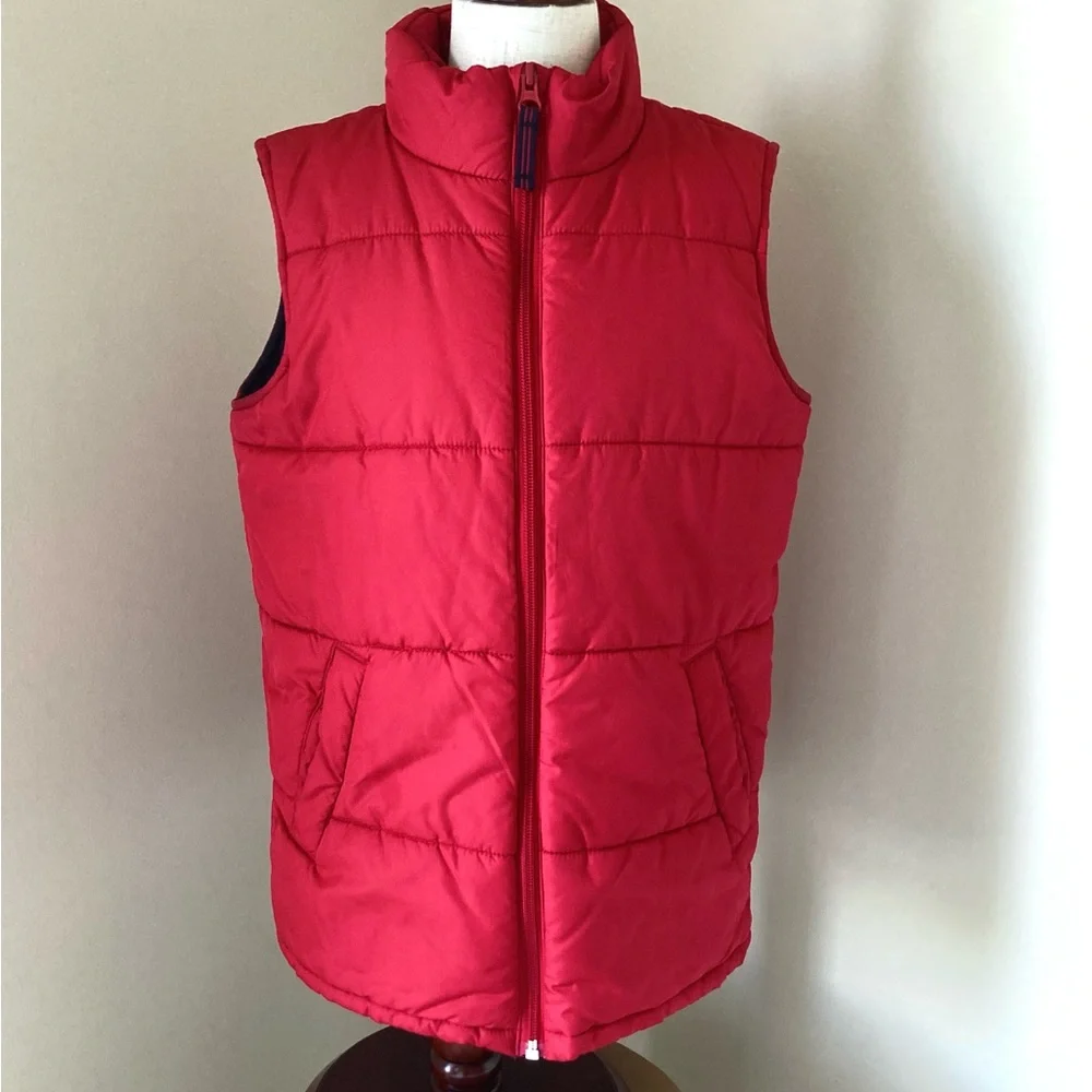 Lands End Red Puffer Vest Size S 8